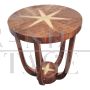 Low round coffee table in Art Deco style with star