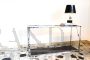Vintage console in chromed metal and smoked glass, Italy 1970s