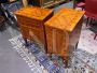 Pair of mid-18th century bedside tables with neoclassical inlays