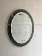 Vintage two-tone oval mirror in Cristal Art style, Italy 1950s                    