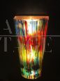 Rare pair of Cenedese wall lamps in multicolored Murano glass