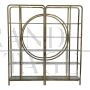 Art Deco style bookcase in chrome-gilded metal and smoked glass