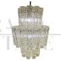 Large chandelier by Toni Zuccheri for Venini with worked Murano glass tubes