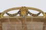 Antique Napoleon III settee bench in gilded and painted wood