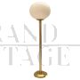 Brass and blown glass floor lamp in Venini style