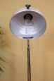 Industrial floor lamp in satin aluminum