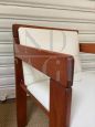 4 Reguitti armchairs in wood and white leatherette, 1972