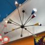 Original Sputnik chandelier by Stilnovo with 12 colored cone light points
