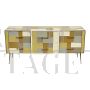 Large 6-drawer dresser with colored glass inserts