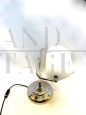 Vintage ministerial desk lamp with white glass shade
