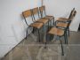 Set of 6 stackable green Mullca chairs with light wood seat, 1960s