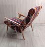 1940s Scandinavian style design armchair in velvet