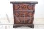 Antique solid walnut bedside table from the 18th century                            