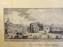 Antique print with the Royal Palace Square of Messina, Italy 18th century    