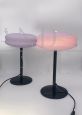 Pair of Fenice lamps by Stefano Marcato for Luce in lilac Murano glass