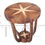 Low round coffee table in Art Deco style with star
                            