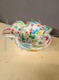 Multicolored Murano glass handkerchief bowl vase