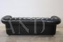 Black leather Chesterfield sofa and armchair, 1980s