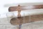 Large antique rustic bench in solid chestnut, late 19th century