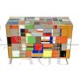 Vintage chest of drawers covered in multicolored Murano glass, 1980s