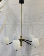 Chandelier attributed to Stilnovo from the 1950s in brass and glass