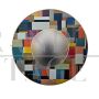 Large round mirror in multicolored glass