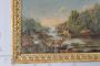 Painting with bucolic scene, oil on panel from the late 18th century in an antique frame