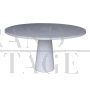 Round dining table by Angelo Mangiarotti Eros series in Carrara marble