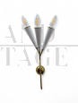 Pair of 3-light brass wall lamps, 1960s