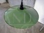 Industrial green metal saucer lamp from the 1940s
