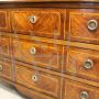 Antique Louis XVI chest of drawers in inlaid walnut and cherry, 18th century