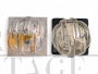 Pair of transparent and amber Murano glass sconces, 1970s