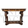 Antique walnut console table with carvings