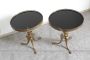 Pair of Art Deco coffee tables in bronze and black glass