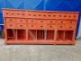 Large orange vintage industrial drawer unit                            