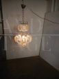 Mangiarotti chandelier for Vistosi in white Murano glass, 1960s