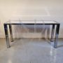 Vintage steel and marble console table, 1970s