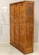 Triple roller shutter office filing cabinet in oak
