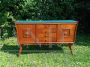 1950s sideboard with light blue glass top
