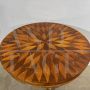 Antique round walnut table with Rolo inlay from the early 19th century