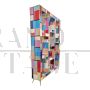 Double-sided open bookcase in multicolored Murano glass