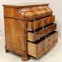 Antique Louis Philippe walnut briar dresser with drop-down desk