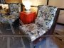 Pair of vintage 1950s armchairs in jungle fabric