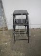 Pair of industrial workshop stools with footrest