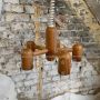 Design chandelier by Hustadt Leuchten in wood, 1980s