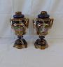Pair of Victorian Hinks & Son vases ex oil lamps