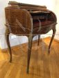 Antique cylinder desk inlaid in various woods, France 1870