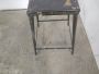 Industrial square iron stool with footrest