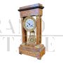 Empire portal clock in inlaid walnut, mid-19th century