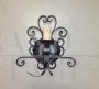 Set of five vintage wrought iron wall lights    